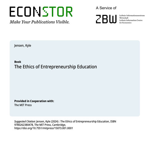 The Ethics of Entrepreneurship Education